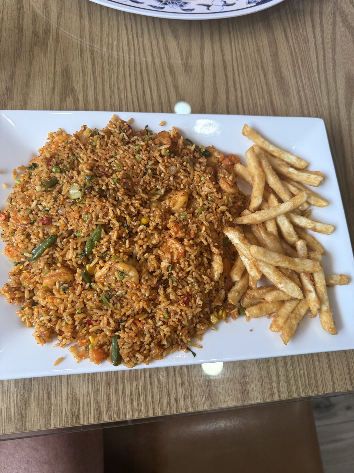 Rice and shrimp plate at El Rinconcito Latino